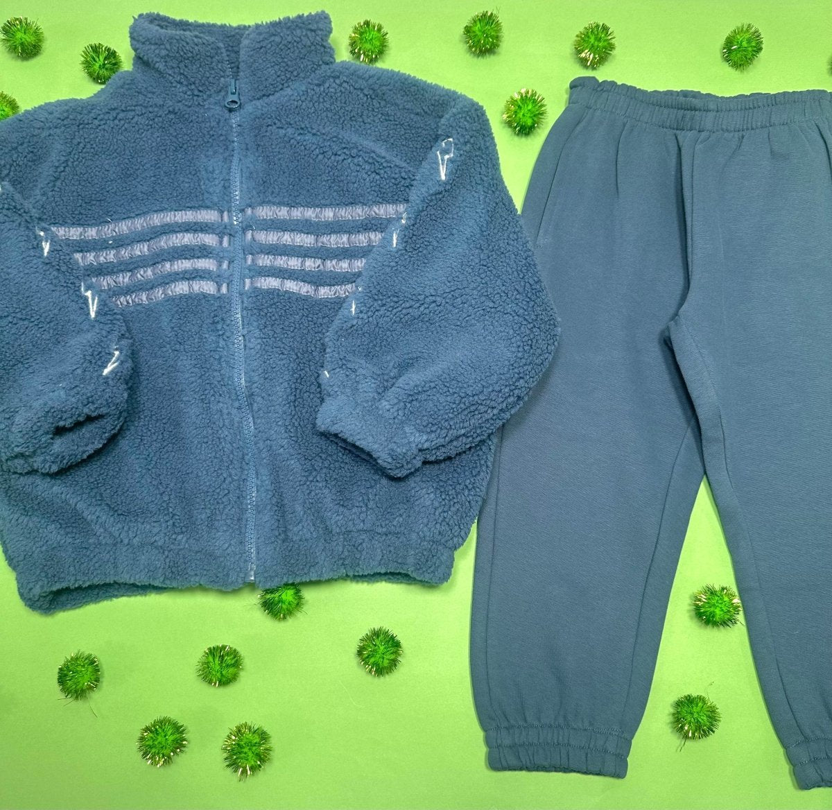 EMBROIDERED STRIPE FUZZY SHERPA JACKET - CHASER KIDS