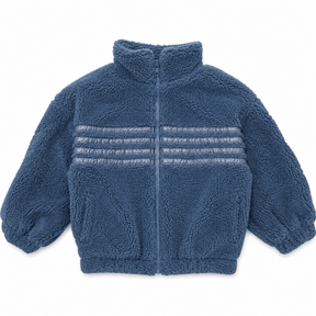 EMBROIDERED STRIPE FUZZY SHERPA JACKET - CHASER KIDS
