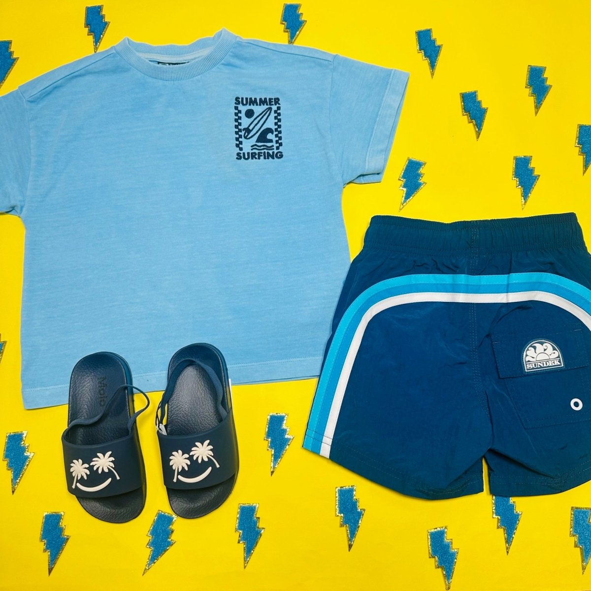EMBROIDERED SUMMER SURFING TSHIRT - TUMBLE 'N DRY