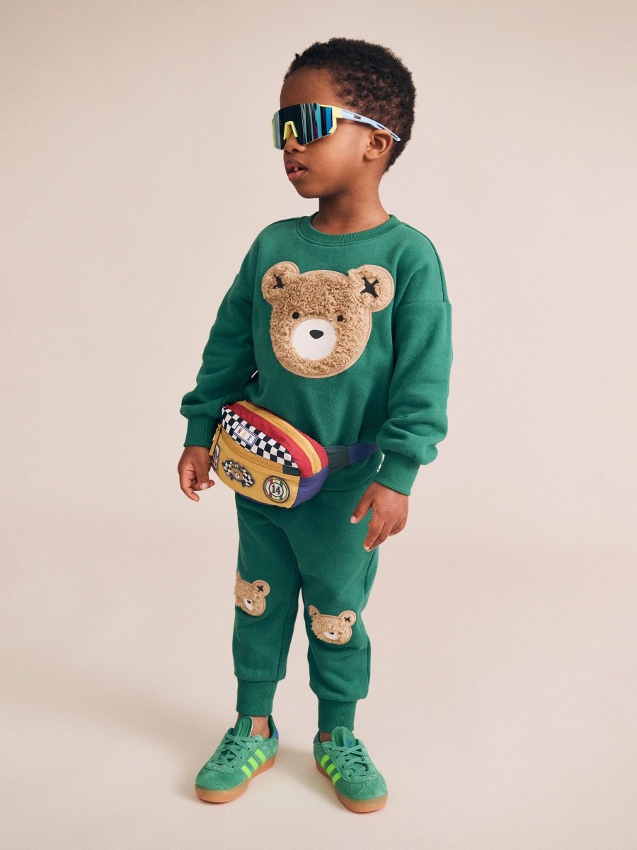 EMERALD FURRY HUXBEAR SWEATSHIRT AND SWEATPANTS SET - HUXBABY