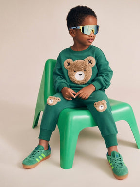 EMERALD FURRY HUXBEAR SWEATSHIRT AND SWEATPANTS SET - HUXBABY