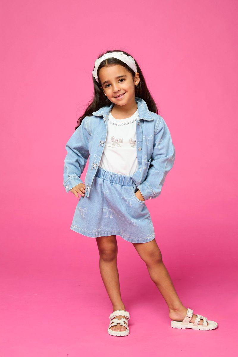 EMMA BOW DENIM SKIRT - MINI DREAMERS