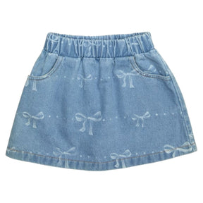 EMMA BOW DENIM SKIRT - MINI DREAMERS