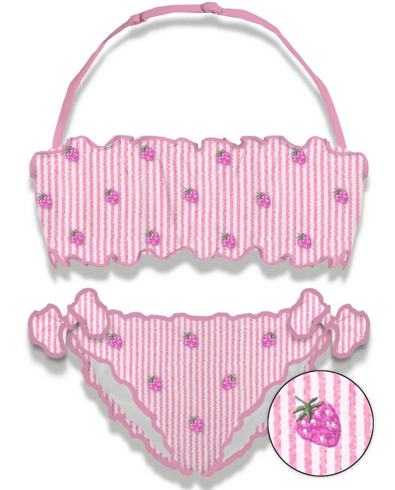 EMY SEESUCKER STRAWBERRY TWO PIECE BIKINI (PREORDER) - MC2 SAINT BARTH KIDS