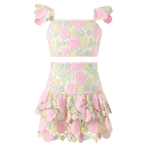 ESTELLA EMBROIDERY TOP AND SKIRT SET (PREORDER) - MARLO