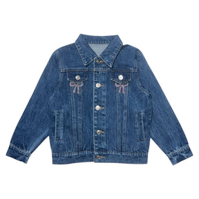 EVERLY CRYSTAL BOW JEAN JACKET - MINI DREAMERS
