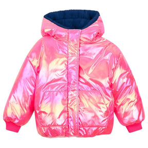 FAUX FUR REVERSIBLE METALLIC PUFFER JACKET (PREORDER) - BILLIEBLUSH
