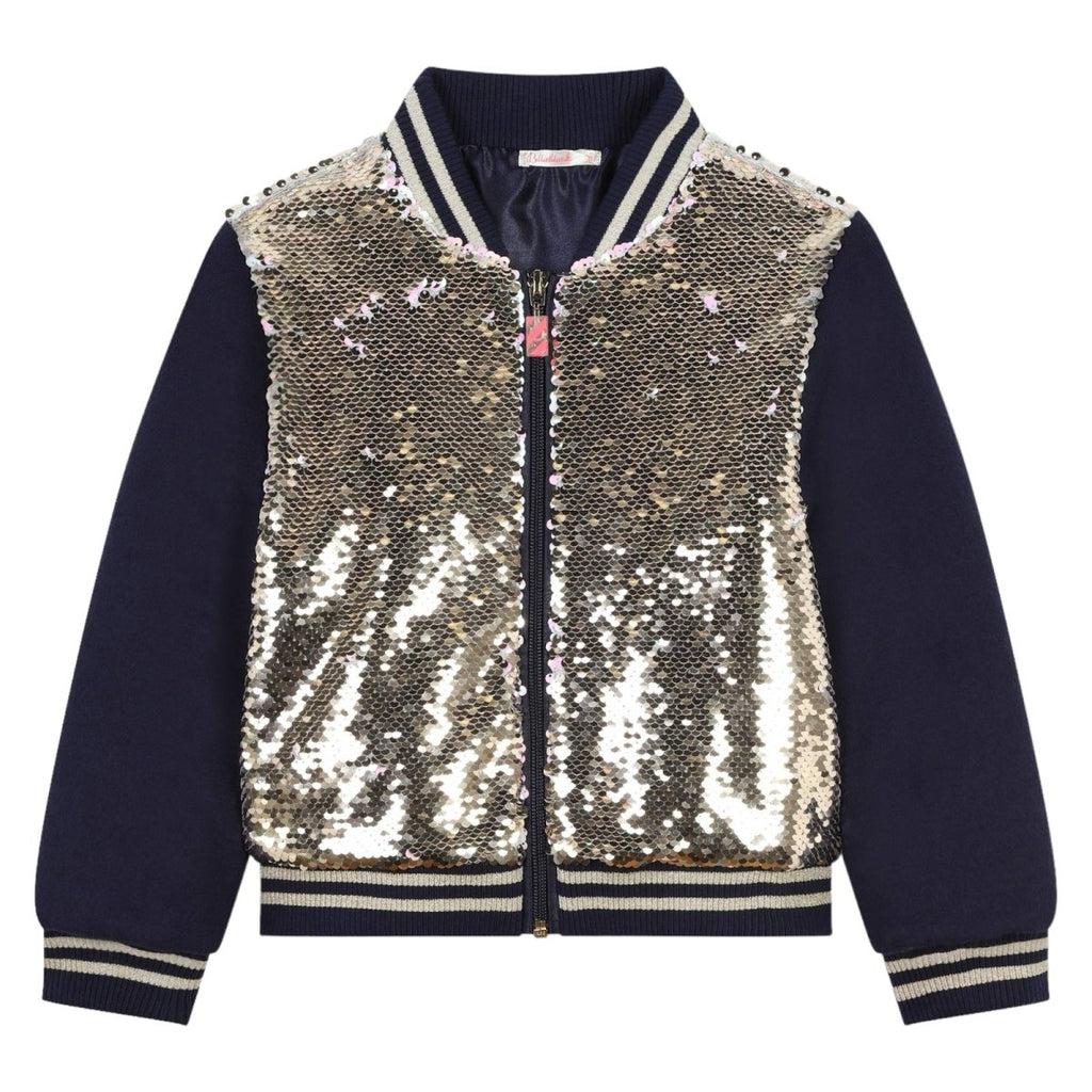 Flip Sequin Bomber Jacket with Gold & Pink Sequins | Mini