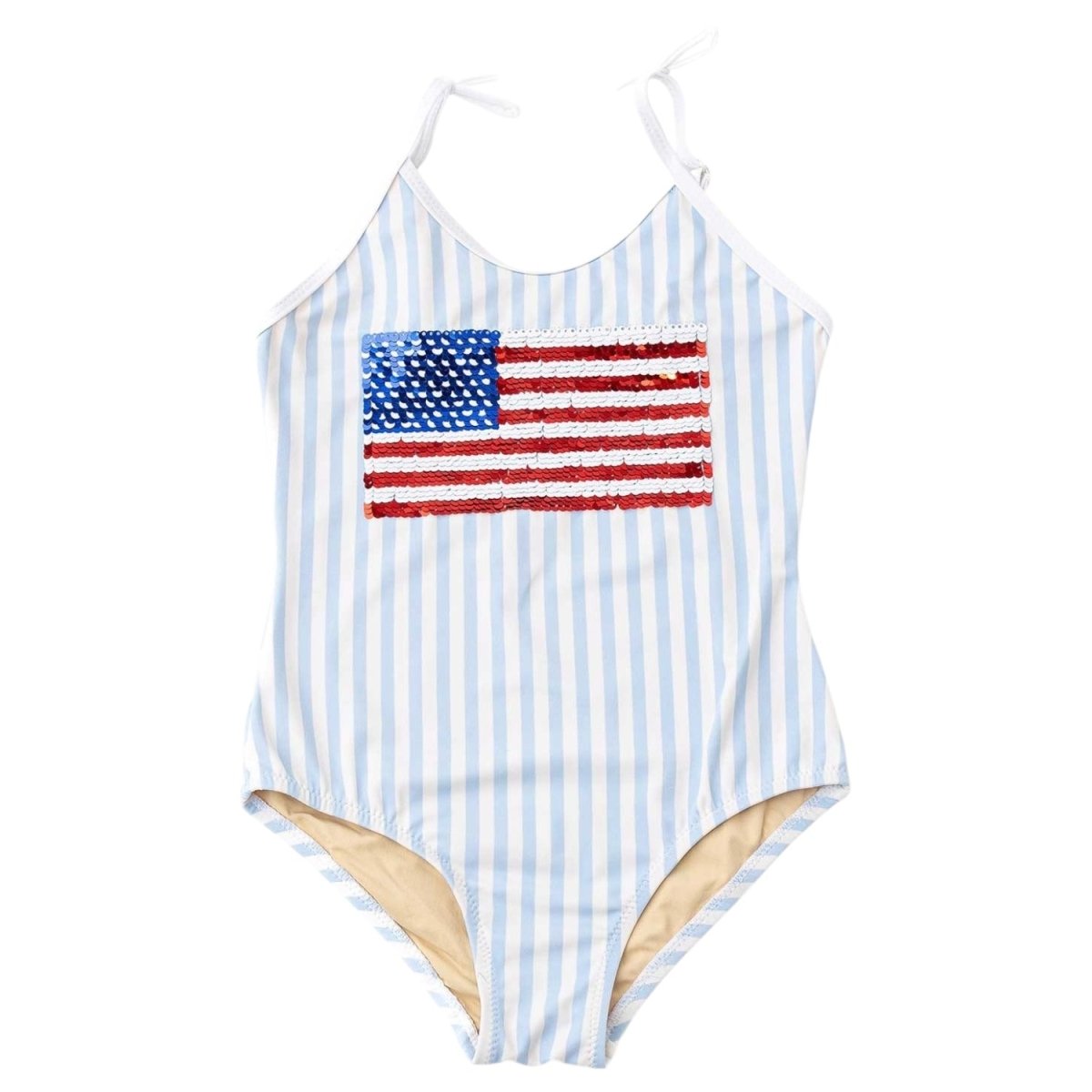 FLIP SEQUIN AMERICAN FLAG ONE PIECE SWIMSUIT (PREORDER) - ONE PIECE SWIMSUIT