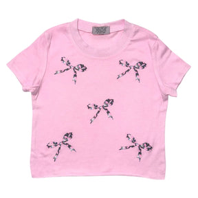 FLORAL BOWS TSHIRT - SHORT SLEEVE TOPS