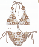 FLORAL CROCHET TWO PIECE BIKINI (PREORDER) - PLANET SEA