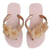 FLORAL CRYSTAL FLIP FLOP SANDALS (PREORDER) - PLANET SEA