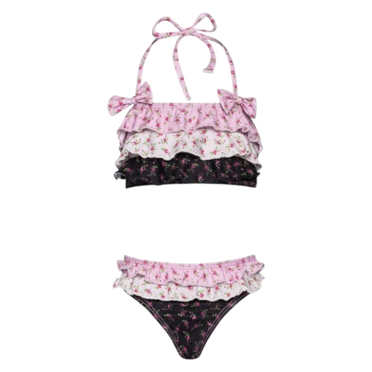 FLORAL RUFFLE BOW TWO PIECE BIKINI (PREORDER) - PQ KIDS