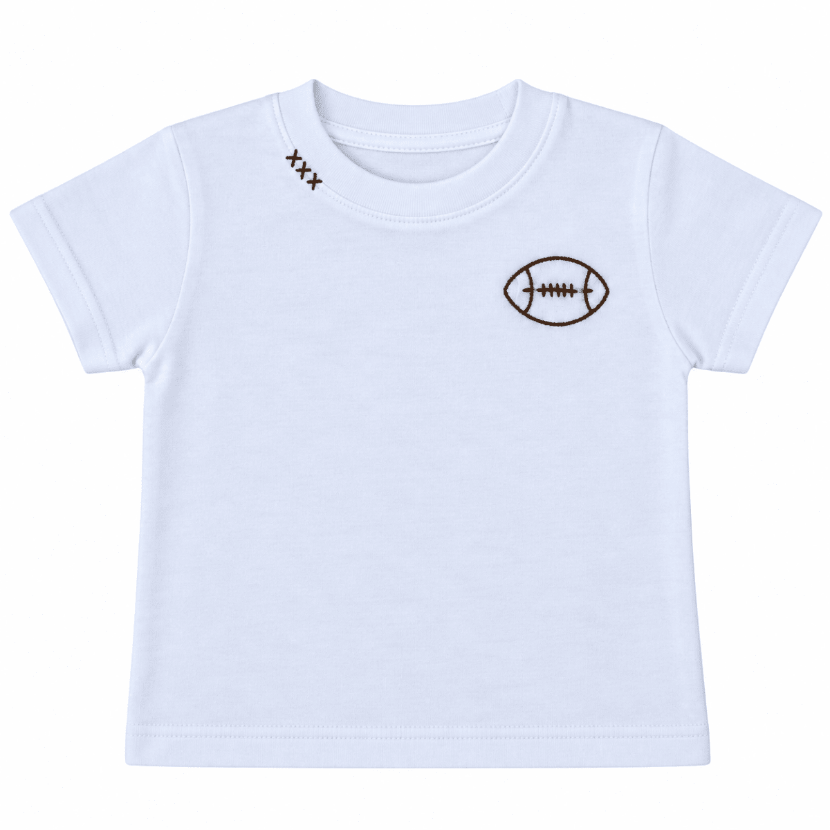 FOOTBALL EMBROIDERED TSHIRT (PREORDER) - SWEET OLIVE - SHORT SLEEVE TOPS