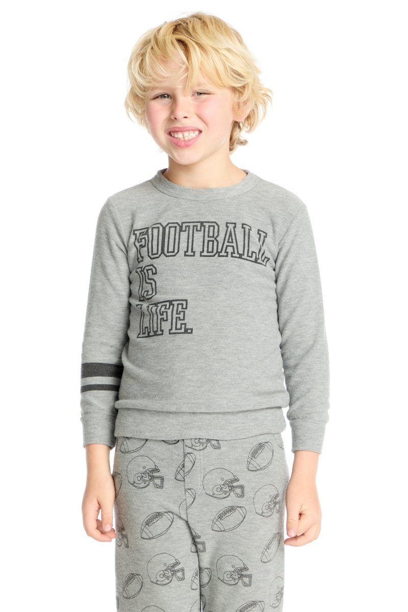 FOOTBALL IS LIFE COZY KNIT SWEATSHIRT (PREORDER) - CHASER KIDS