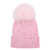 FULLY CRYSTALLIZED POM POM BEANIE (PREORDER) - BARI LYNN