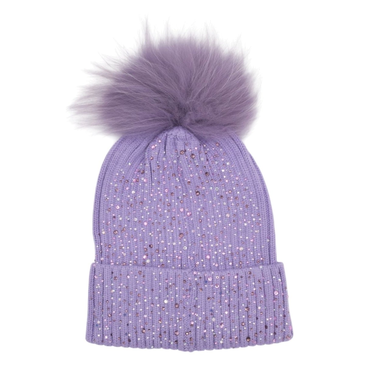 FULLY CRYSTALLIZED POM POM BEANIE (PREORDER) - BARI LYNN - BEANIES