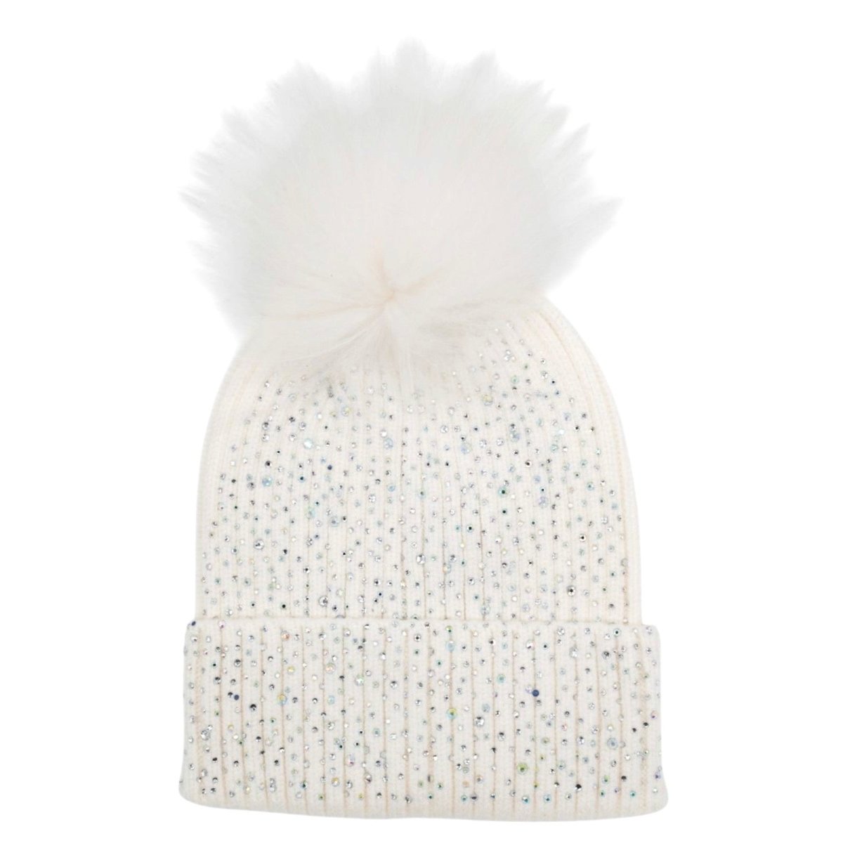 FULLY CRYSTALLIZED POM POM BEANIE (PREORDER) - BARI LYNN - BEANIES