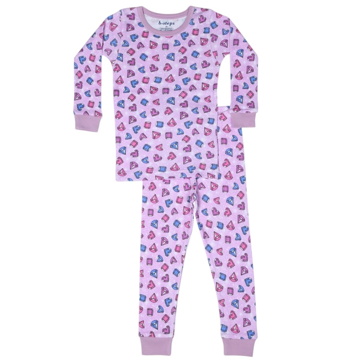 GEMS LONG SLEEVE TWO PIECE PAJAMA - BABY STEPS - PAJAMAS