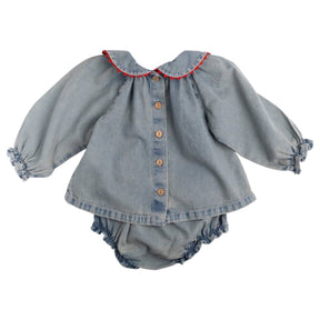 GEORGINA CHERRY DENIM TOP AND BLOOMERS SET - WILD WAWA - SET