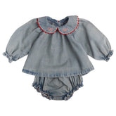 GEORGINA CHERRY DENIM TOP AND BLOOMERS SET - WILD WAWA - SET
