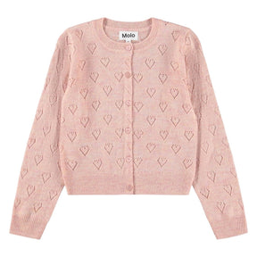 GILLIAN HEART POINTELLE CARDIGAN (PREORDER) - MOLO