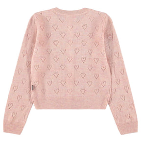 GILLIAN HEART POINTELLE CARDIGAN (PREORDER) - MOLO