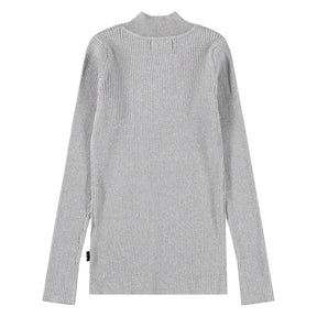 GINEVRA METALLIC TURTLENECK TOP - MOLO - LONG SLEEVE TOPS