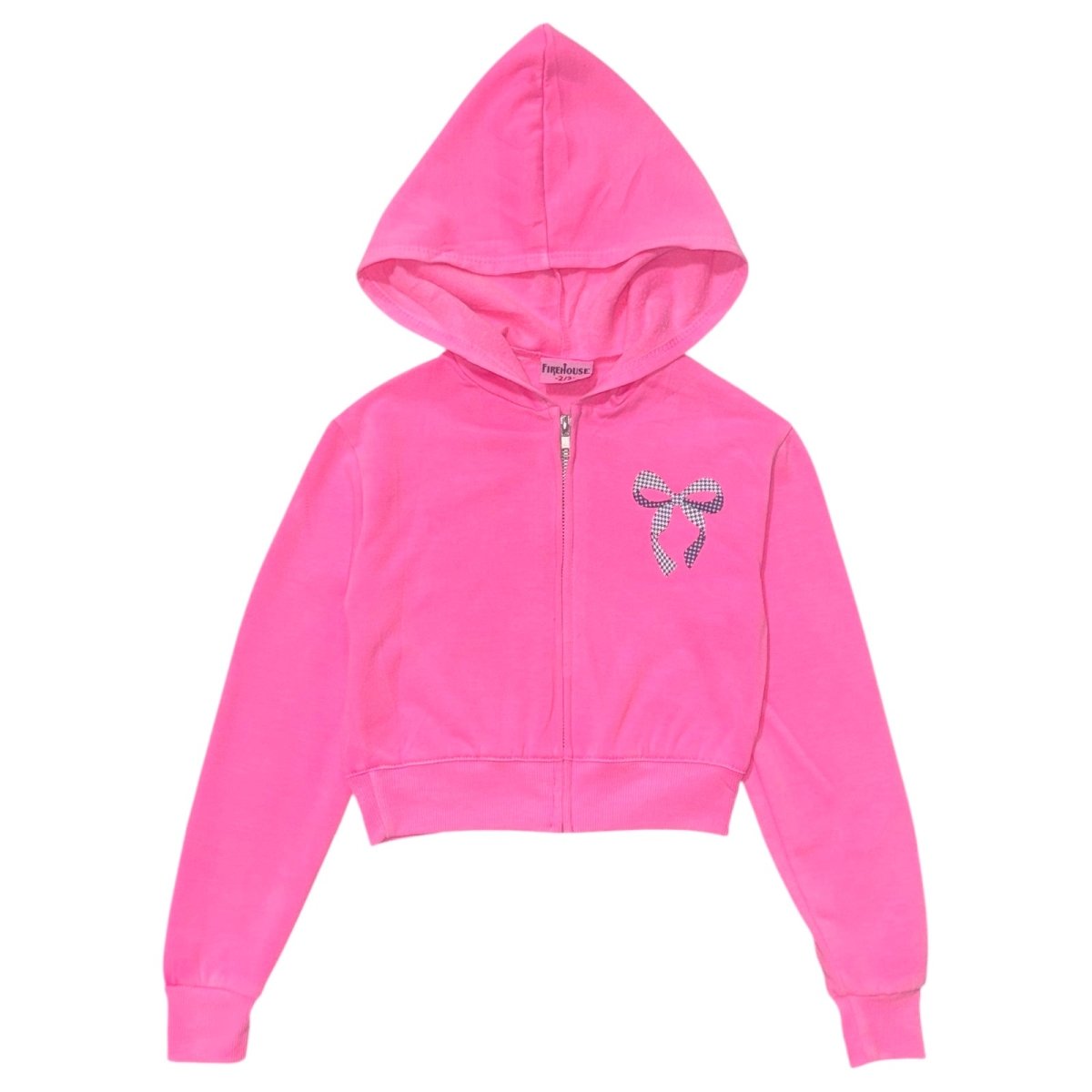 GINGHAM BOW ZIP UP HOODIE - FIREHOUSE