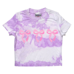 GINGHAM BOWS CLOUD WASH TSHIRT - SHORT SLEEVE TOPS