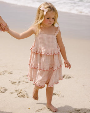 GINGHAM RUFFLED SWING DRESS - RYLEE + CRU - DRESSES