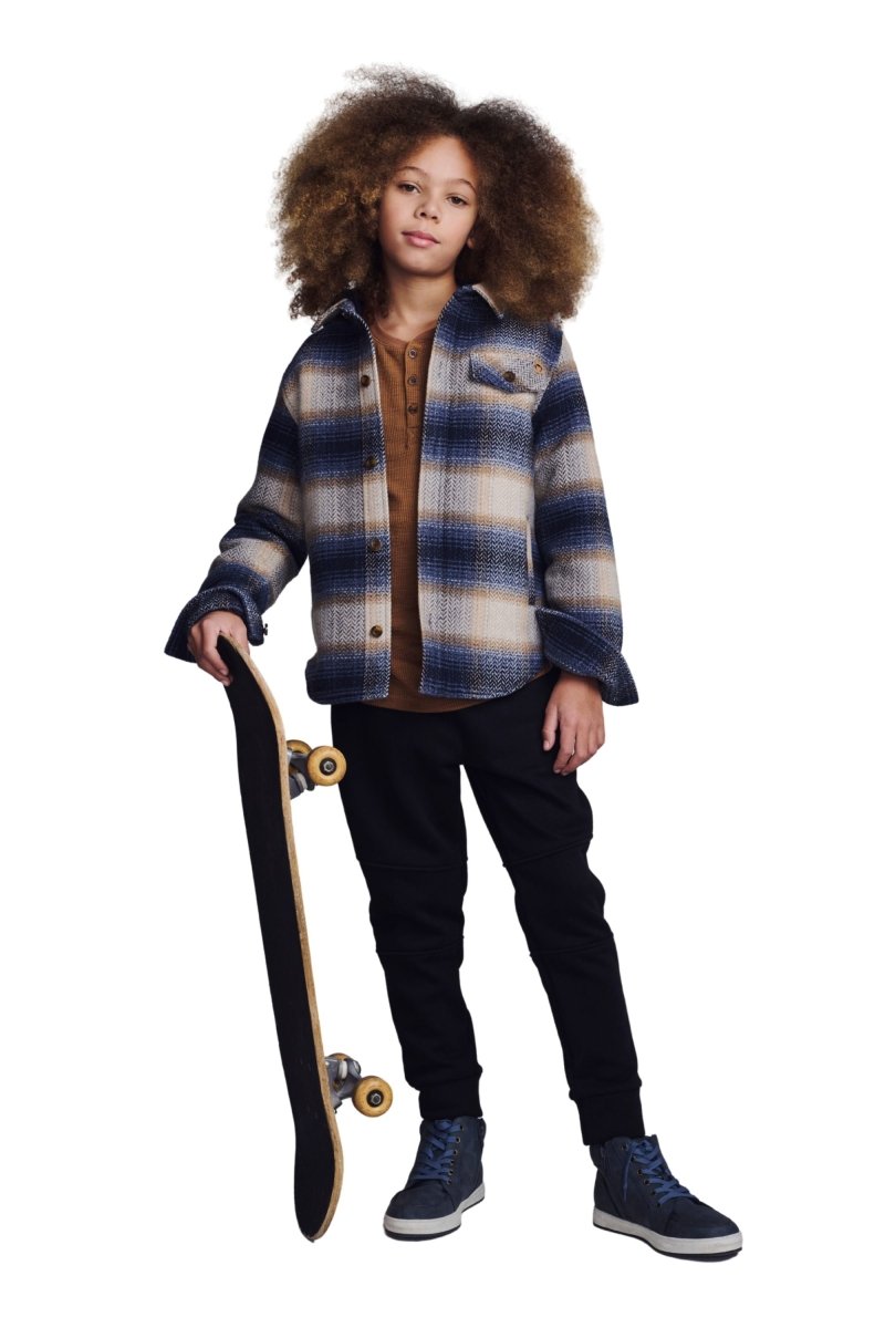 GLENN HERRINGBONE PLAIN HOODIE BUTTON DOWN TOP (PREORDER) - APPAMAN - HOODIES