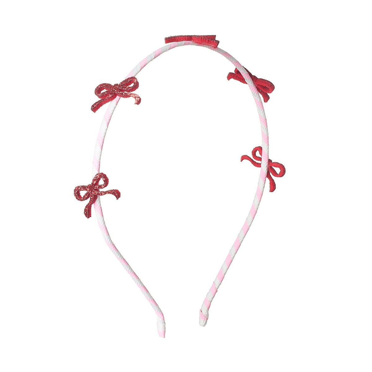 GLITTER BOW CANDY STRIPE HEADBAND - ROCKAHULA