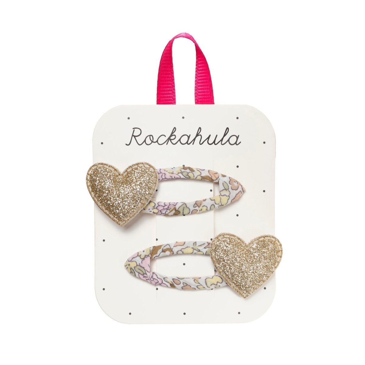 GLITTER HEART FLORAL CLIPS (PREORDER) - ROCKAHULA