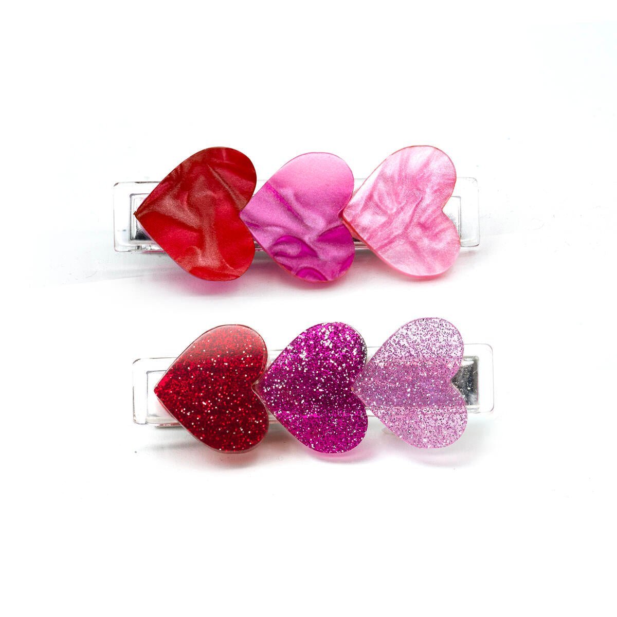GLITTER HEARTS CLIPS (PREORDER) - LILIES & ROSES