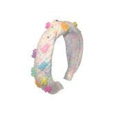 GMMY BEAR RAINBOW TWEED KNOT HEADBAND - BARI LYNN