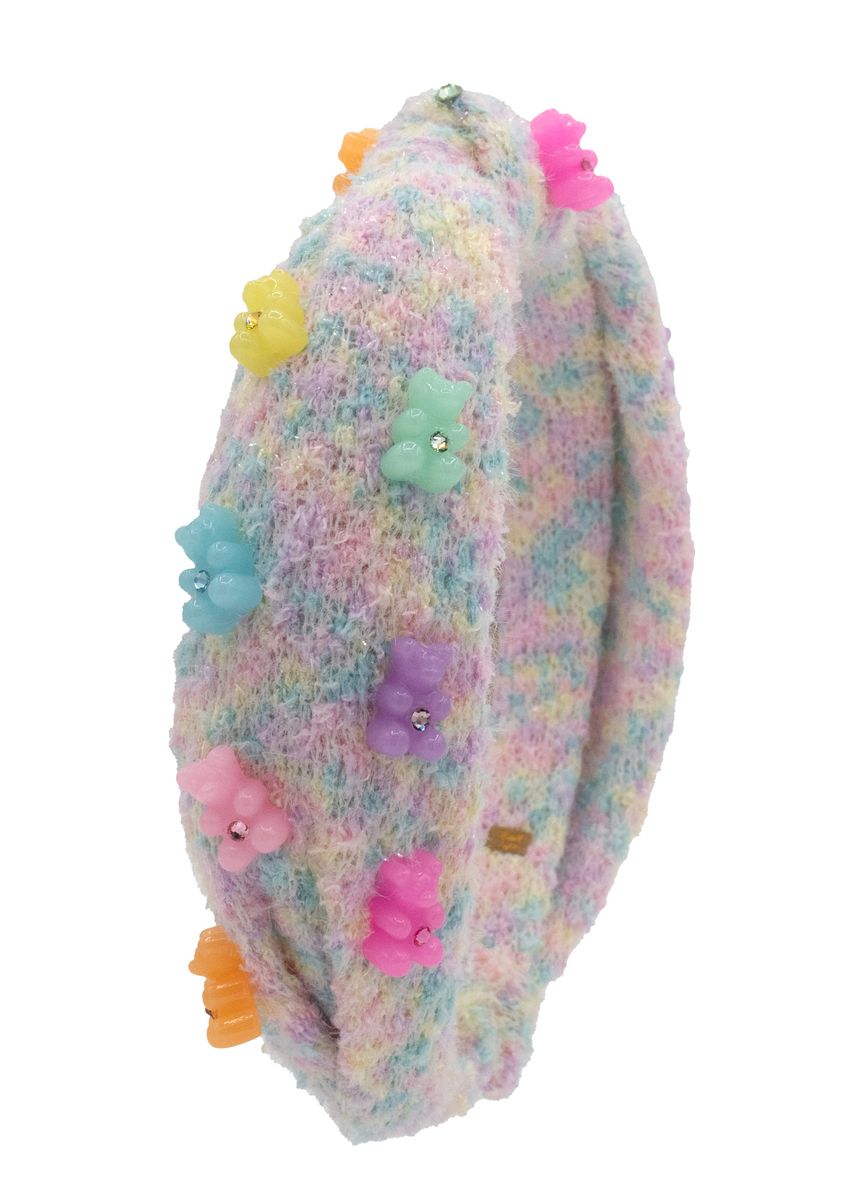 GMMY BEAR RAINBOW TWEED KNOT HEADBAND (PREORDER) - BARI LYNN