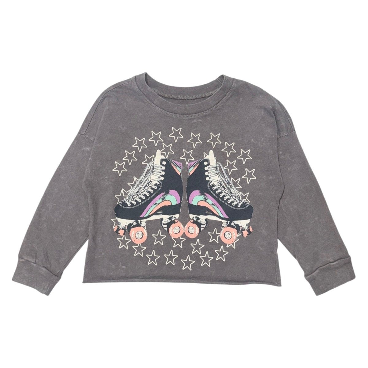 GOOD TIMES ROLL ROLLER SKATE LONG SLEEVE TSHIRT - TINY WHALES