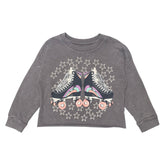 GOOD TIMES ROLL ROLLER SKATE LONG SLEEVE TSHIRT - LONG SLEEVE TOPS