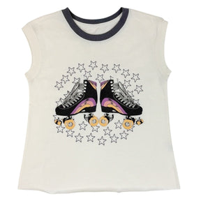 GOOD TIMES ROLL ROLLER SKATE TANK TOP - TINY WHALES - TANK TOPS
