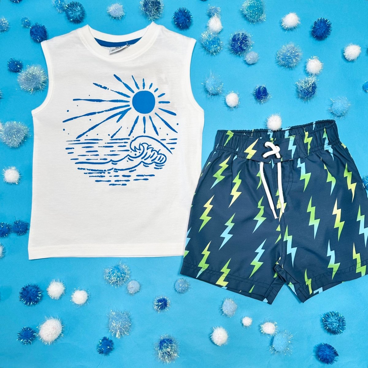 GRADIENT BOLT SWIM TRUNKS - MISH MISH