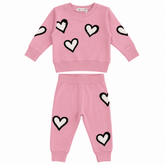 GRAFFITI HEARTS SWEATSHIRT AND SWEATPANTS SET - MISH MISH