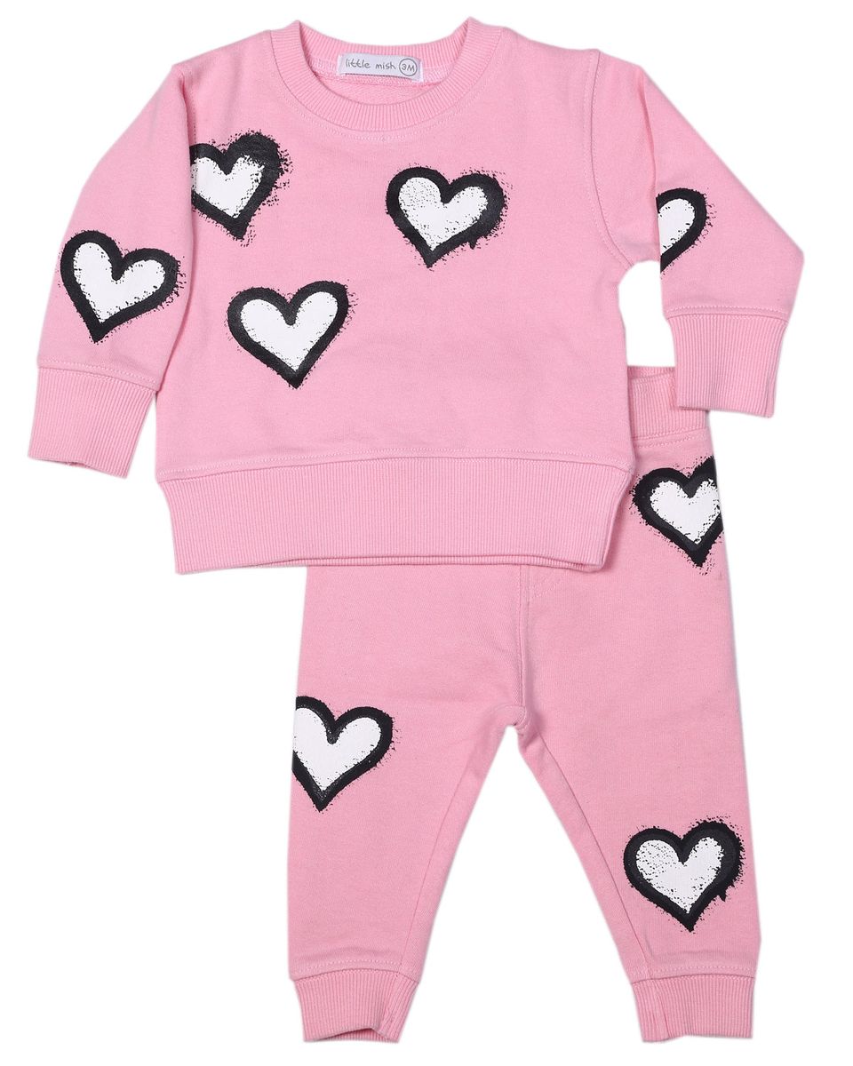 GRAFFITI HEARTS SWEATSHIRT AND SWEATPANTS SET (PREORDER) - MISH MISH - SET