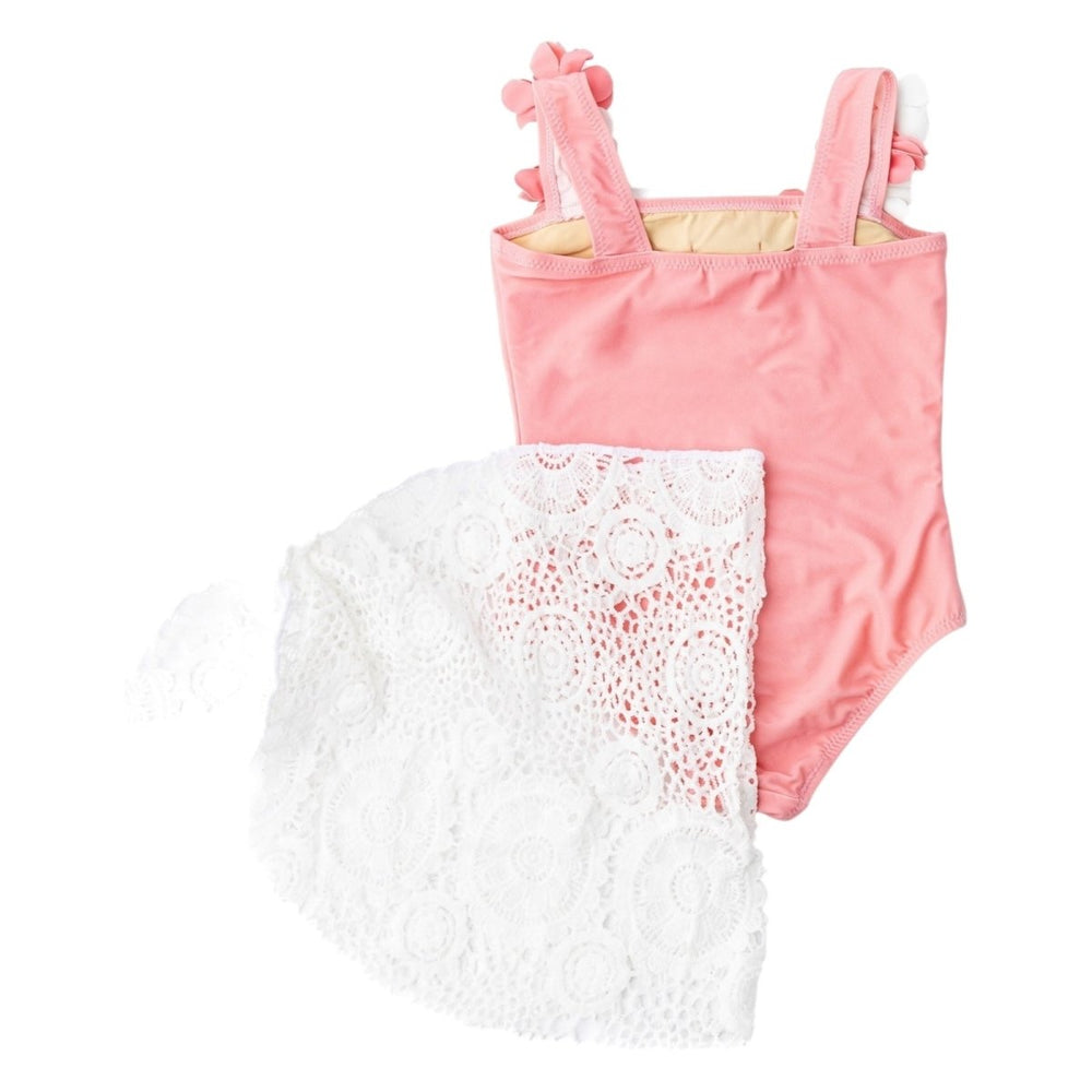 Hula Girl Lei One Piece Swimsuit with Fringe Skirt