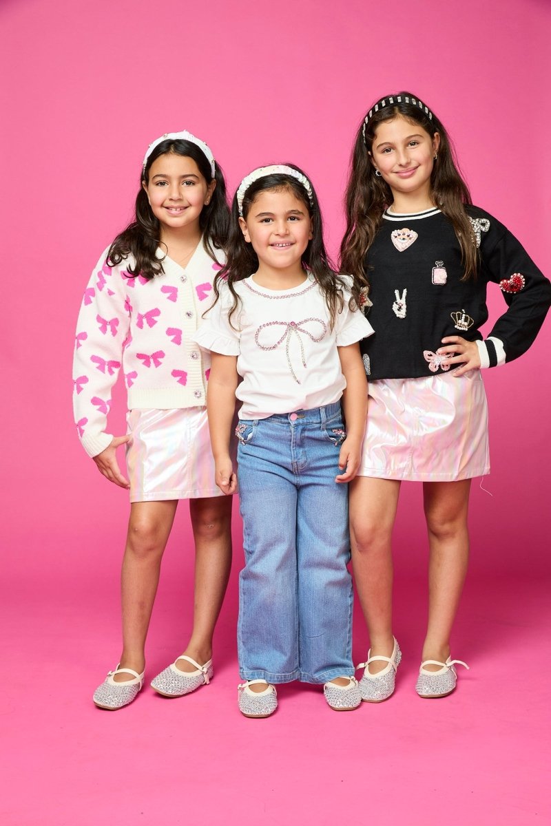 HAILEY BOW DENIM PANTS - MINI DREAMERS