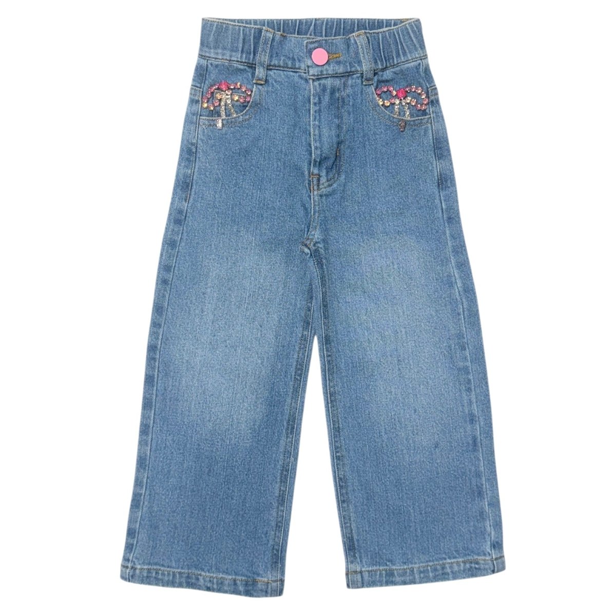 HAILEY BOW DENIM PANTS - MINI DREAMERS