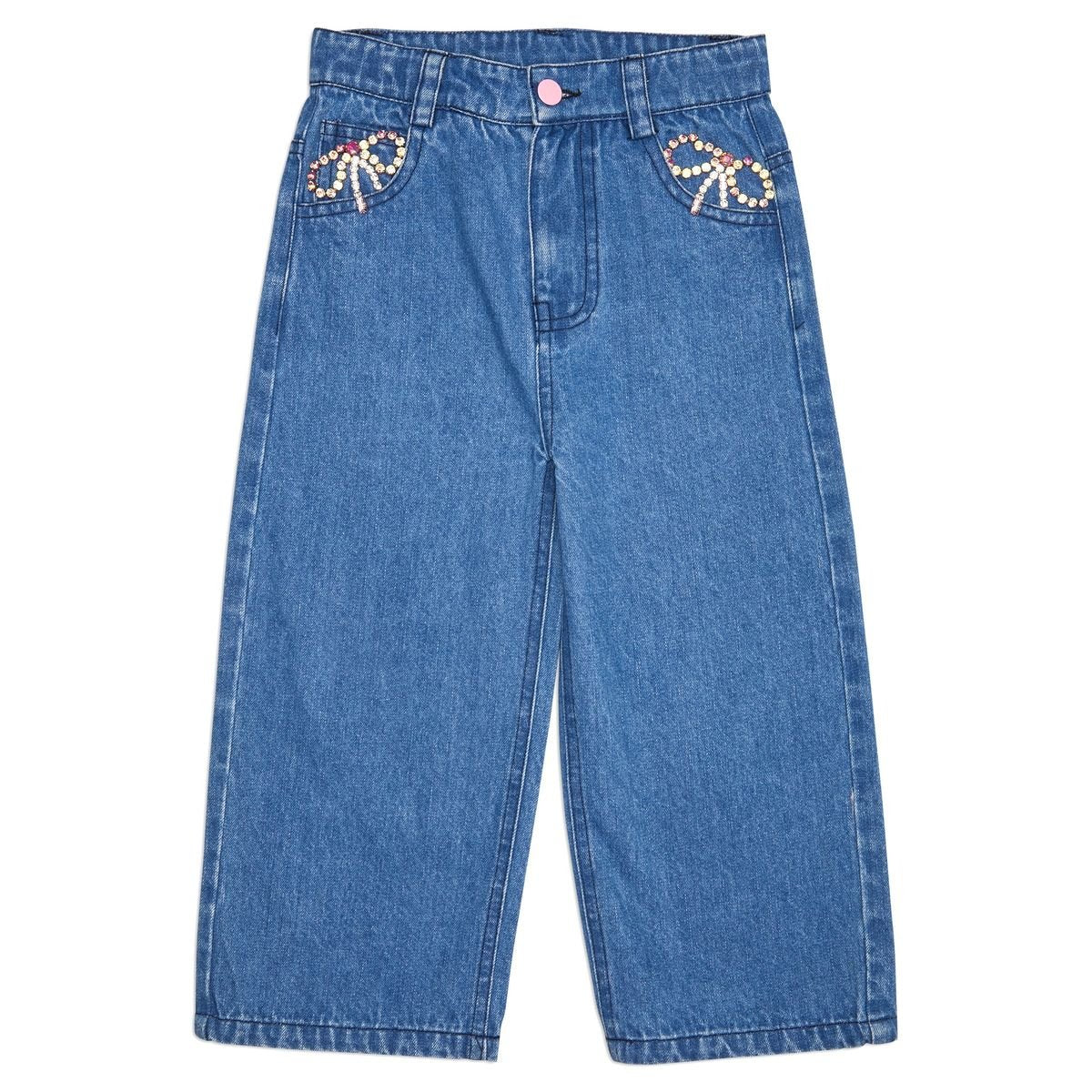 HAILEY BOW DENIM PANTS - MINI DREAMERS
