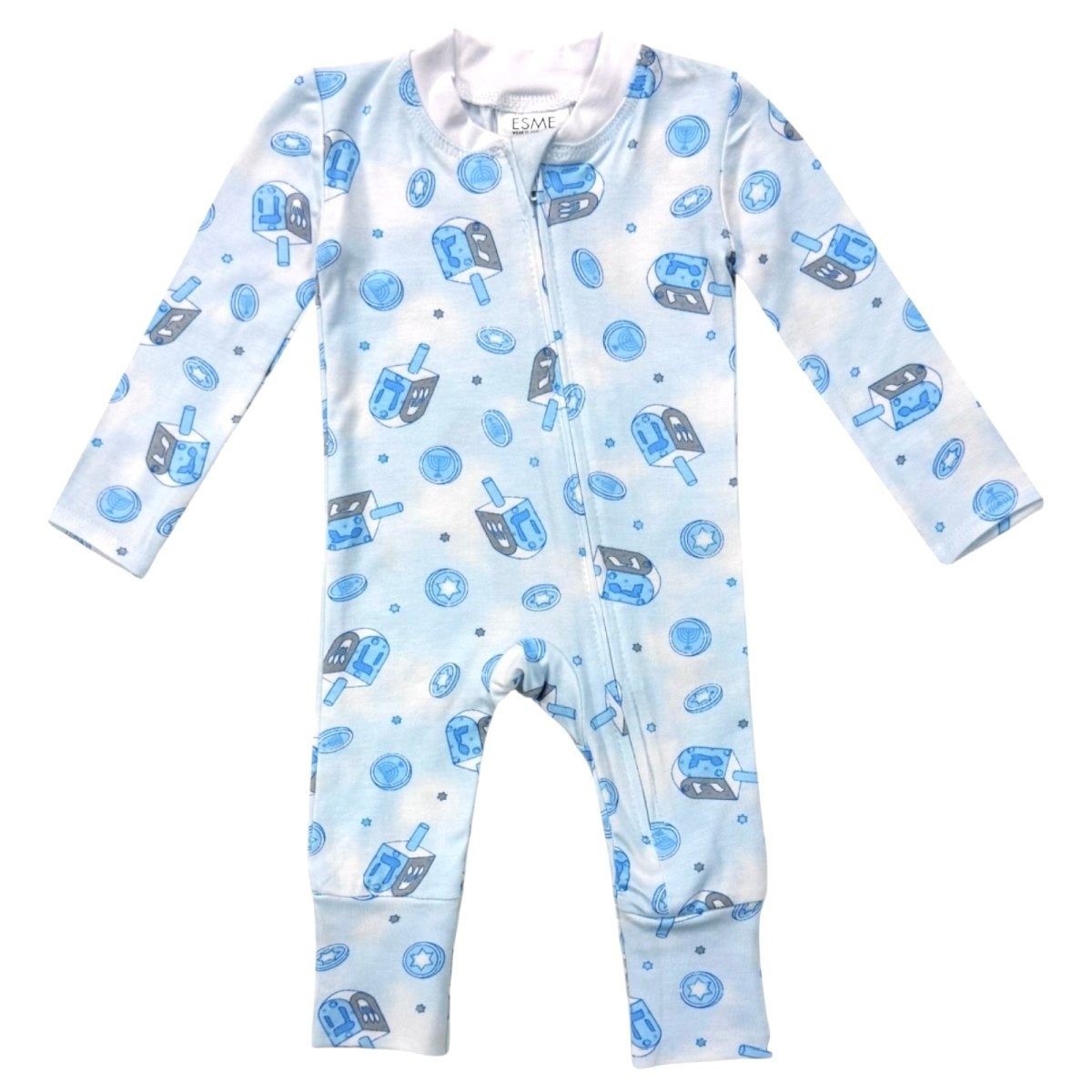 HAPPY HANUKKAH ZIP FOOTIE - FOOTIES