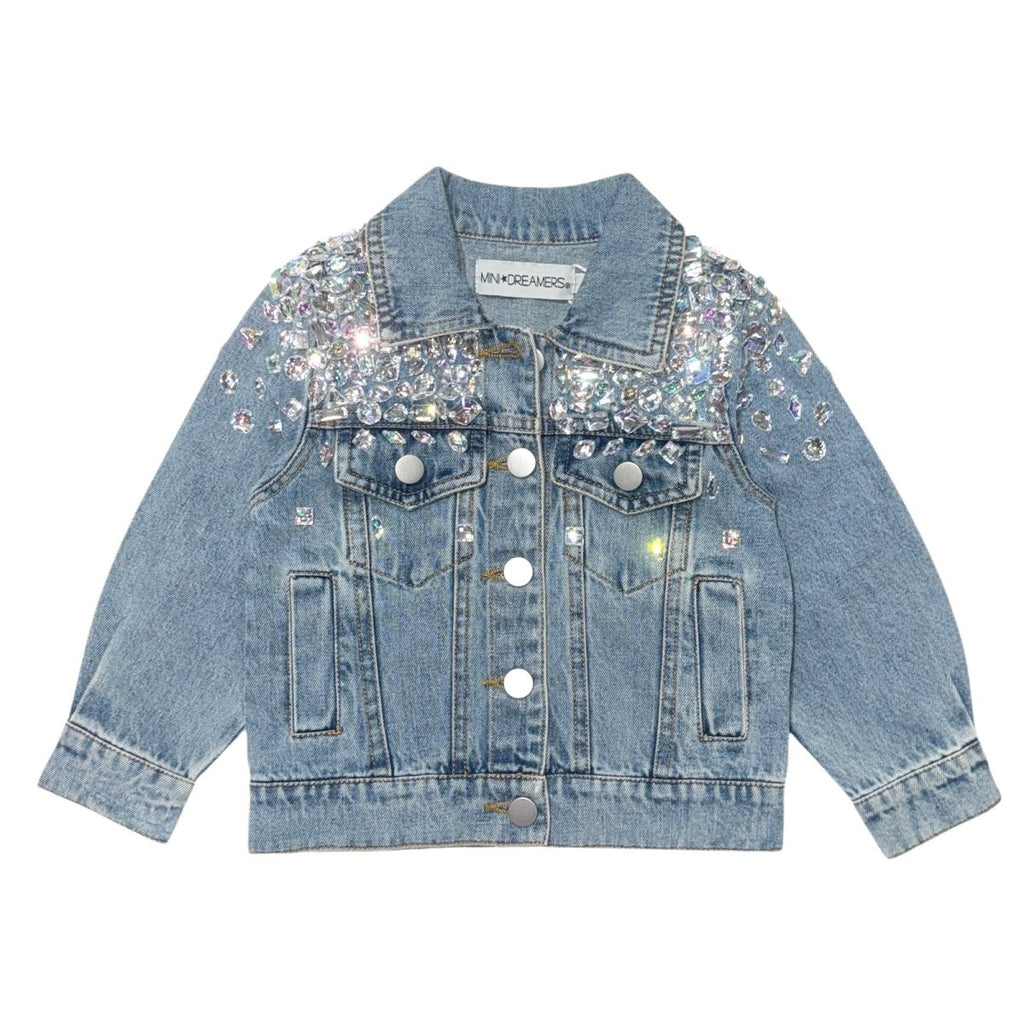 HAZEL GEMSTONE DENIM JACKET by MINI DREAMERS | Kids Fashion | Mini
