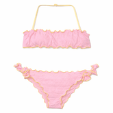 HEART EMBOSSED EMY TWO PIECE BIKINI - MC2 SAINT BARTH KIDS